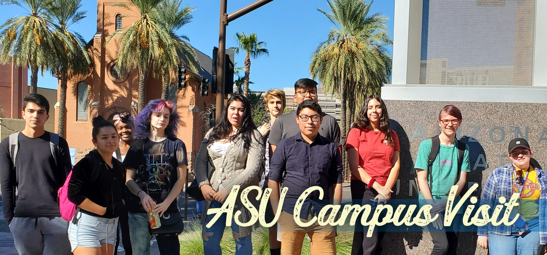 Photo of students with ASU Campus Visit